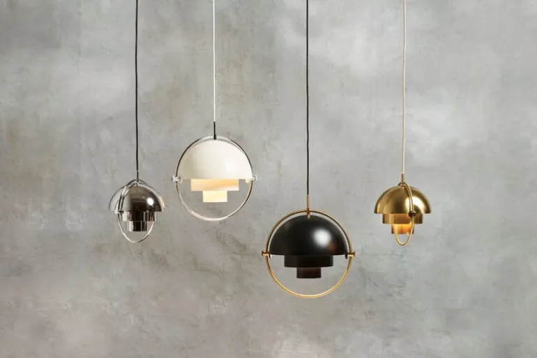 GUBI Multi-Lite pendant, chrome - white