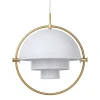 GUBI Multi-Lite pendant, small, brass - white semi matt