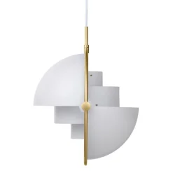 GUBI Multi-Lite pendant, small, brass - white semi matt
