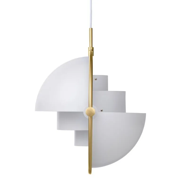 GUBI Multi-Lite pendant, small, brass - white semi matt