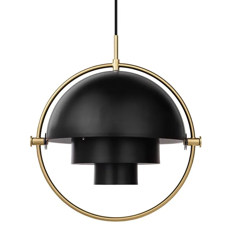 GUBI Multi-Lite pendant, small, brass - black semi matt