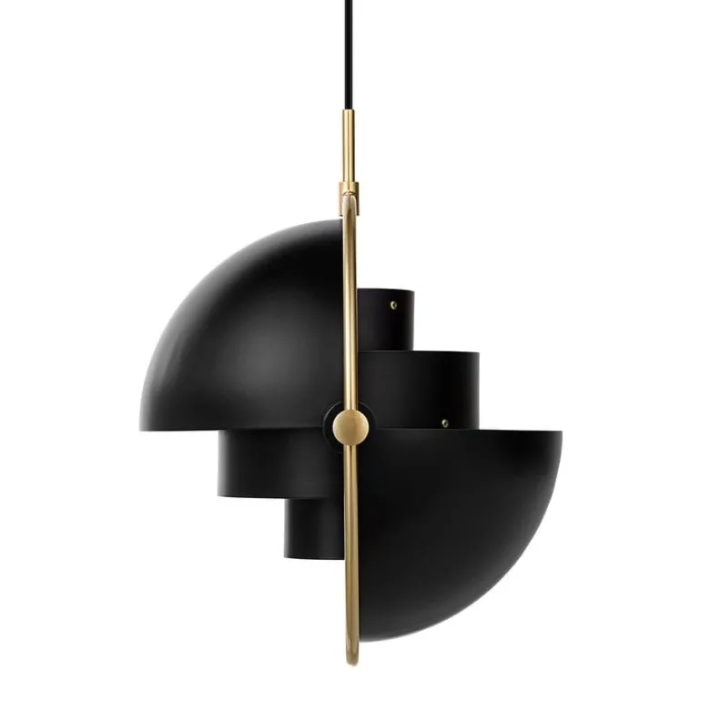 GUBI Multi-Lite pendant, small, brass - black semi matt