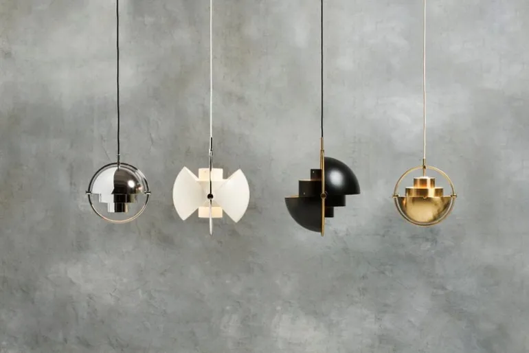 GUBI Multi-Lite pendant, small, brass - shiny brass