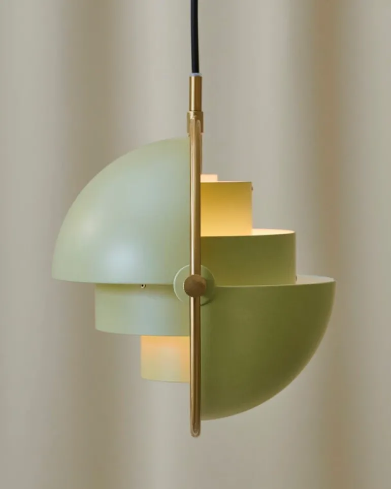 GUBI Multi-Lite pendant, small, brass - desert sage