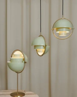GUBI Multi-Lite pendant, small, brass - desert sage
