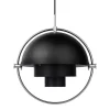 GUBI Multi-Lite pendant, small, chrome - black semi matt