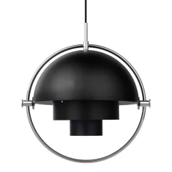 GUBI Multi-Lite pendant, small, chrome - black semi matt