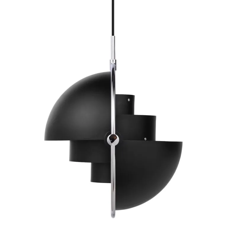 GUBI Multi-Lite pendant, small, chrome - black semi matt