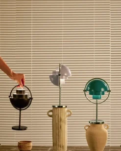 GUBI Multi-lite portable table lamp, chrome - pale lilac