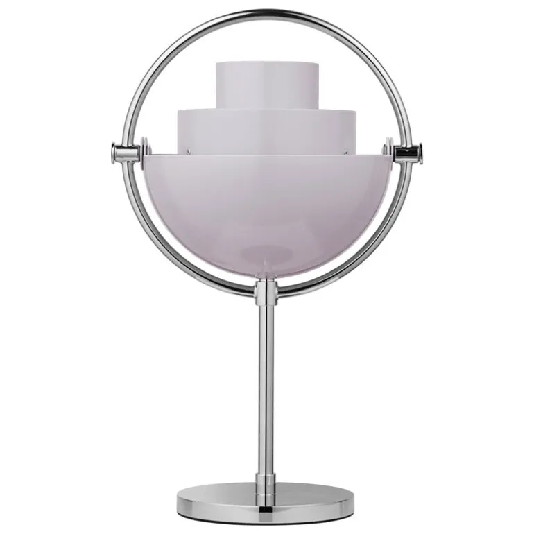 GUBI Multi-lite portable table lamp, chrome - pale lilac