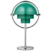 GUBI Multi-lite portable table lamp, chrome - teal green