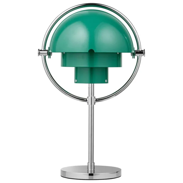 GUBI Multi-lite portable table lamp, chrome - teal green