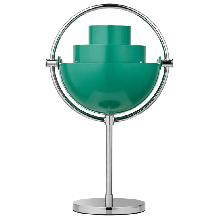 GUBI Multi-lite portable table lamp, chrome - teal green