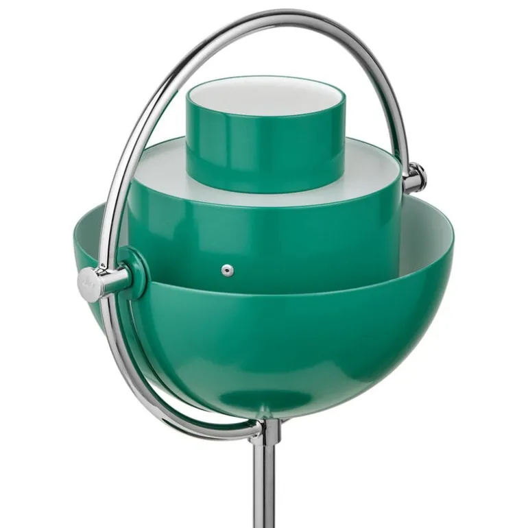 GUBI Multi-lite portable table lamp, chrome - teal green