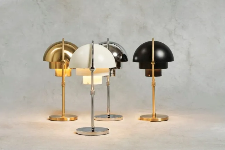 GUBI Multi-lite portable table lamp, chrome - white