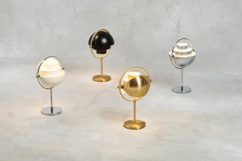 GUBI Multi-Lite portable table lamp, chrome