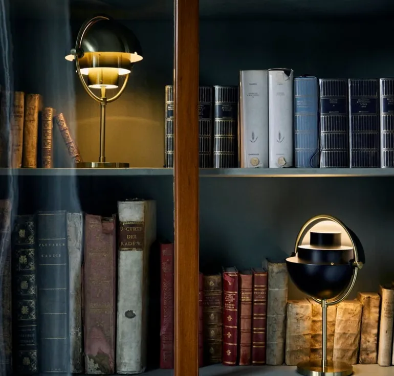 GUBI Multi-lite portable table lamp, brass - brass