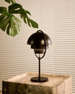 GUBI Multi-lite portable table lamp, black brass