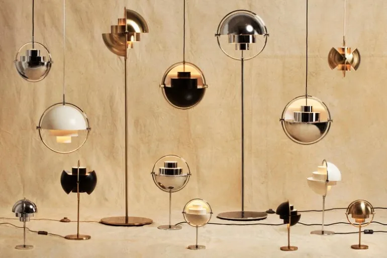 GUBI Multi-Lite table lamp, brass - shiny brass