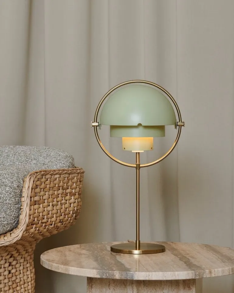 GUBI Multi-Lite table lamp, brass - desert sage