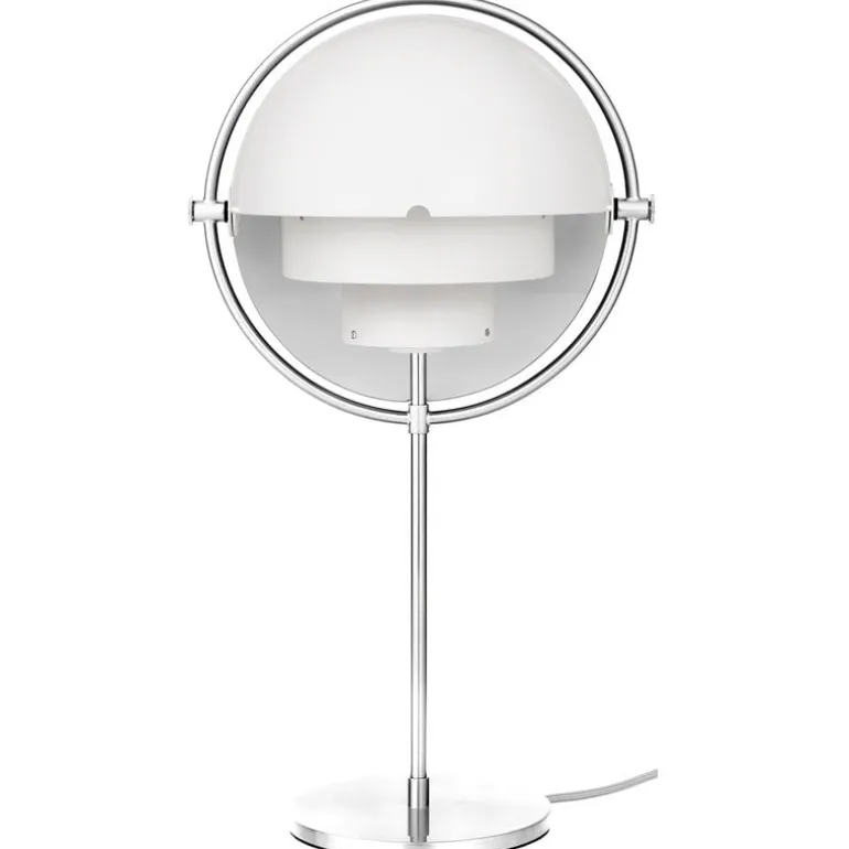 GUBI Multi-Lite table lamp, chrome - white semi matt