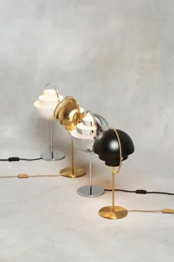 GUBI Multi-Lite table lamp, chrome - white semi matt