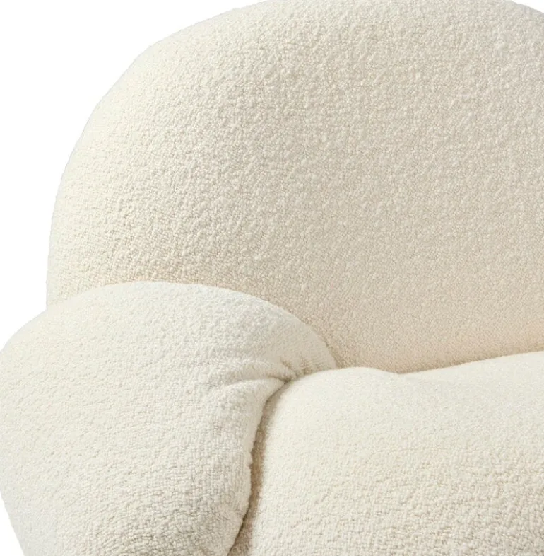 GUBI Pacha lounge chair with armrest, pearl gold - Karakorum 001