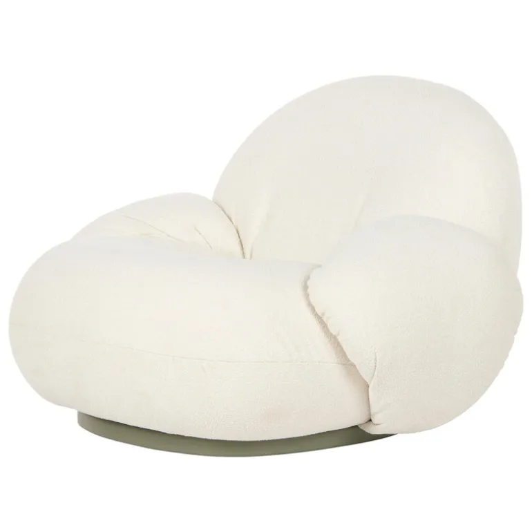 GUBI Pacha Outdoor lounge chair with armrest, swivel base, Lorkey 40