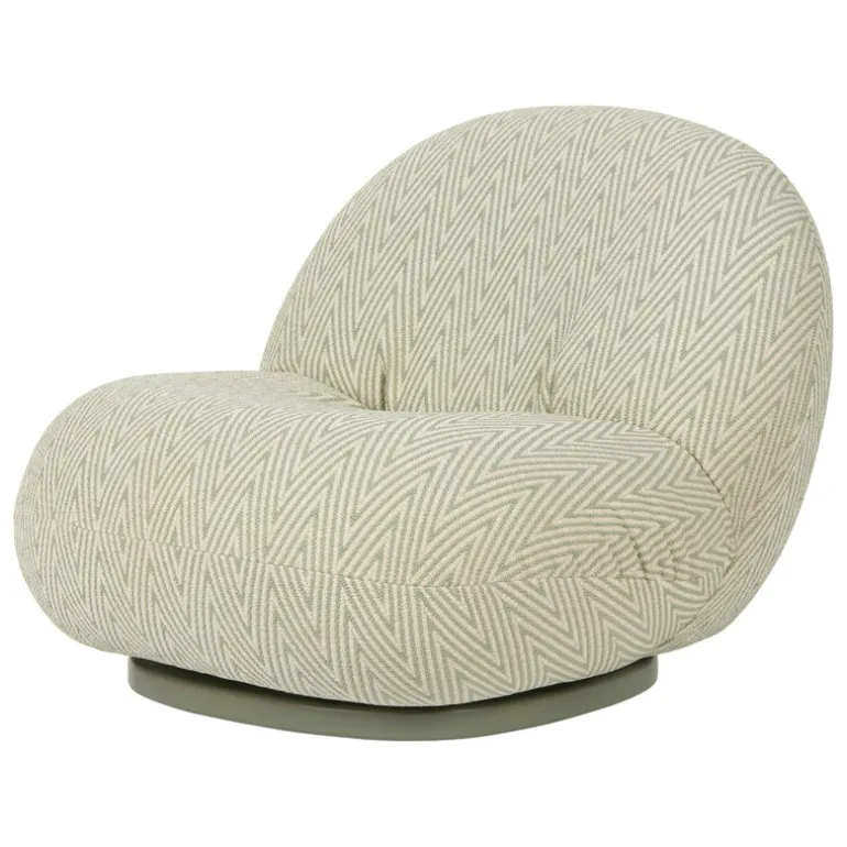 GUBI Pacha Outdoor lounge chair, swivel base, Chevron FR 008