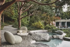 GUBI Pacha Outdoor lounge chair, swivel base, Chevron FR 008