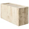 GUBI Pietra side table, 30 x 80 x 40 cm, neutral white travertine