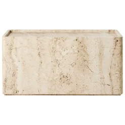 GUBI Pietra side table, 30 x 80 x 40 cm, neutral white travertine