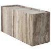 GUBI Pietra side table, 30 x 80 x 40 cm, sepia travertine