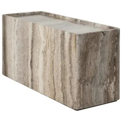 GUBI Pietra side table, 30 x 80 x 40 cm, sepia travertine