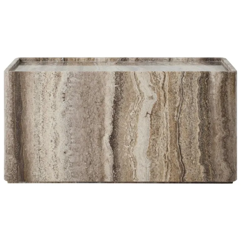 GUBI Pietra side table, 30 x 80 x 40 cm, sepia travertine