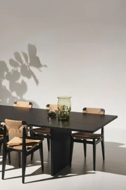 GUBI Private dining table, 260 x 100 cm, black / brown stained ash