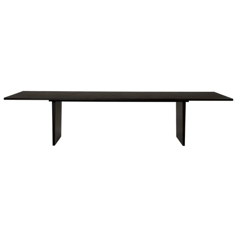GUBI Private dining table, 320 x 100 cm, black / brown stained ash