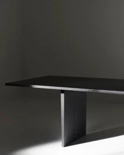 GUBI Private dining table, 320 x 100 cm, black / brown stained ash
