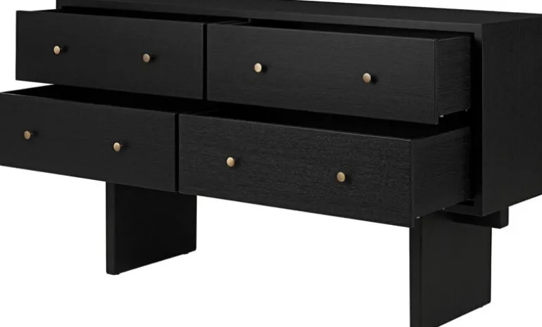 GUBI Private sideboard, black / brown stained oak