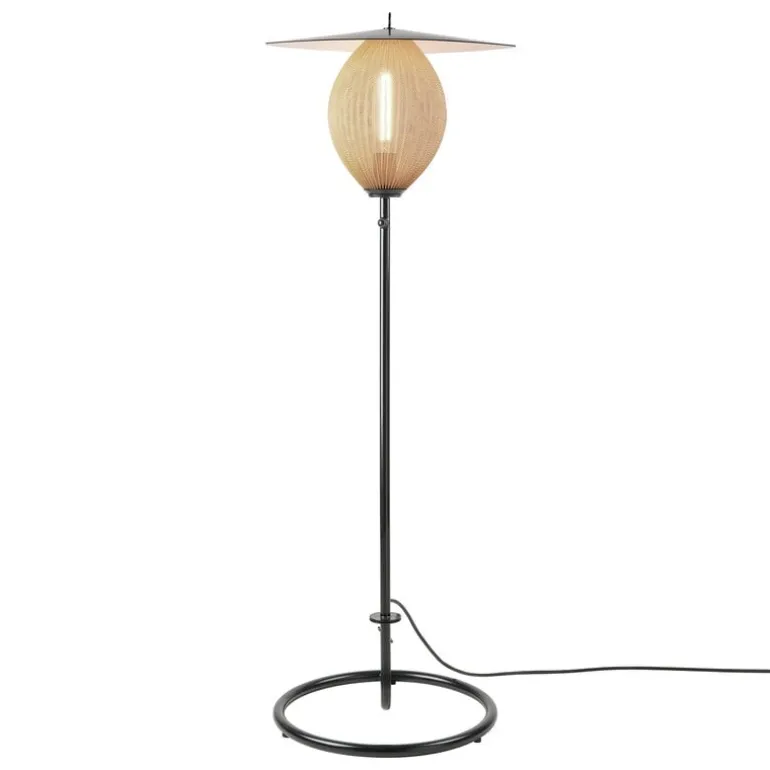 GUBI Satellite Outdoor floor lamp, black - cream white