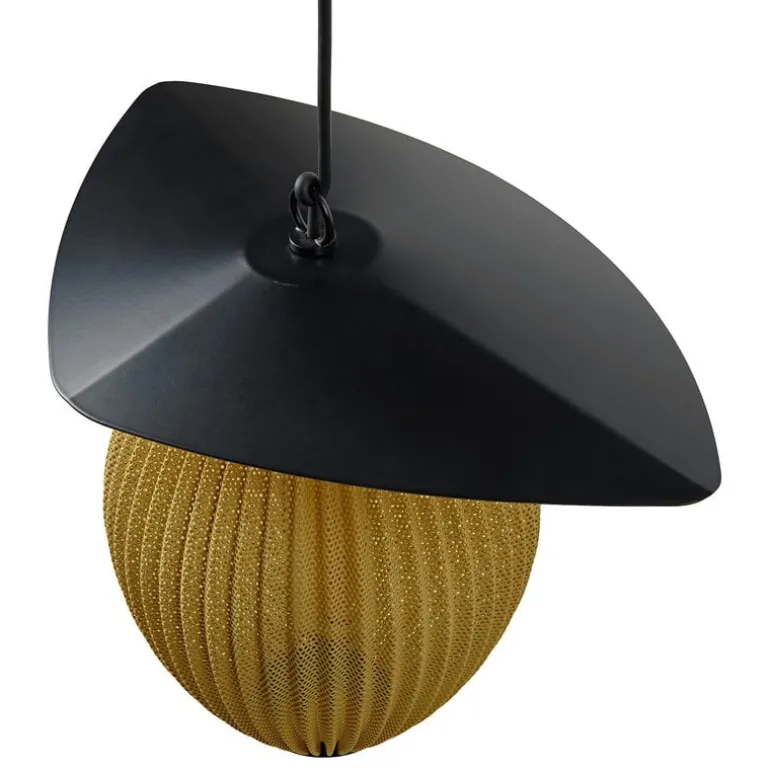 GUBI Satellite Outdoor pendant, 27 cm, black - mustard gold