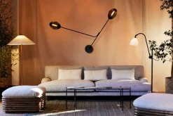 GUBI Satellite wall lamp, soft black semi matt