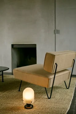 GUBI Seine portable lamp, antique brass - white