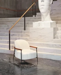 GUBI Sejour lounge chair with armrests, Artemidor001-walnut-antique b