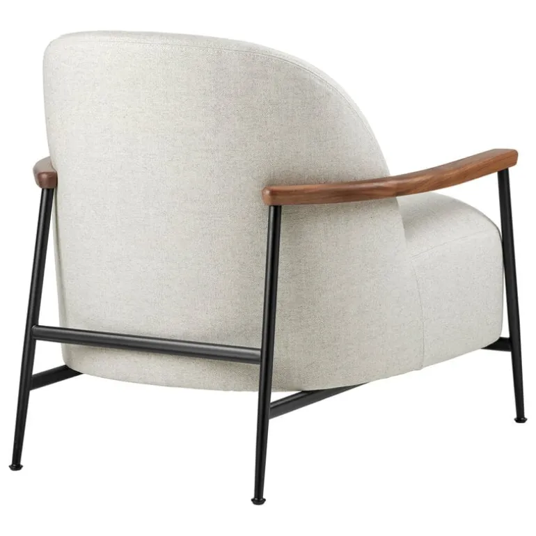 GUBI Sejour lounge chair w.armrests, walnut-black-Plain 0001