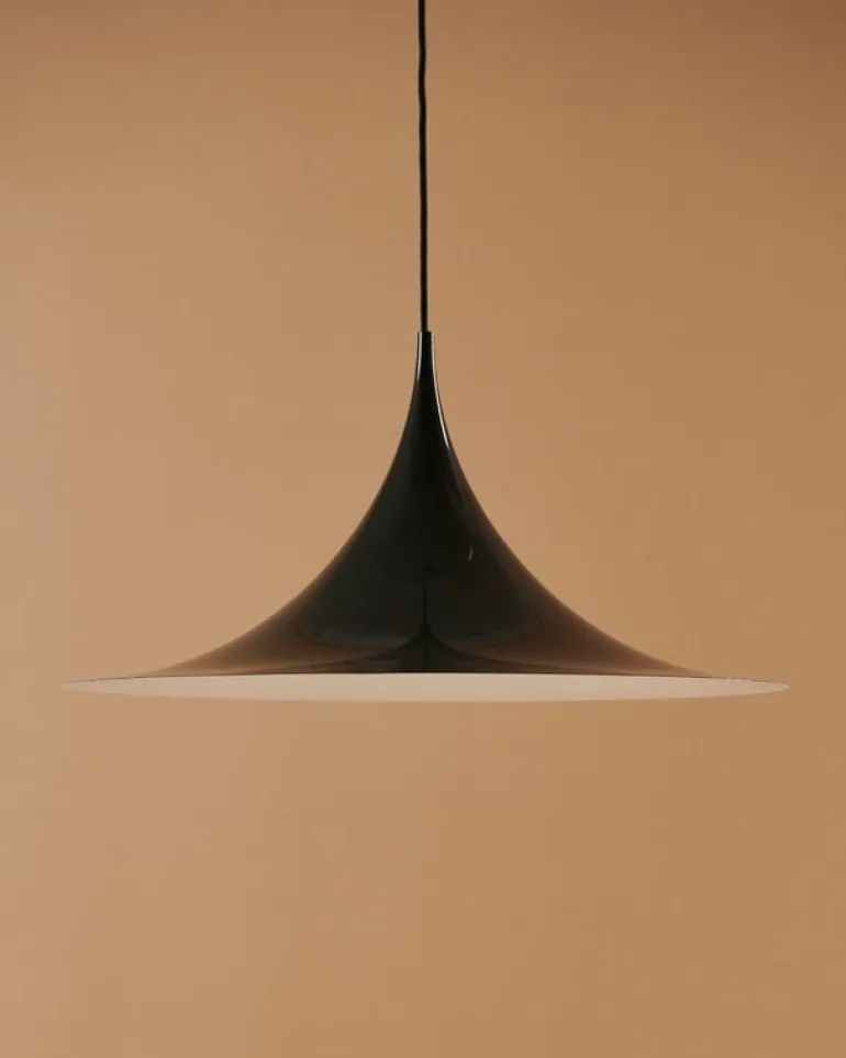 GUBI Semi pendant, 60 cm, dark cocoa, glossy