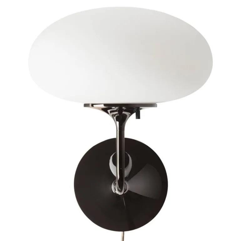 GUBI Stemlite wall lamp, black chrome