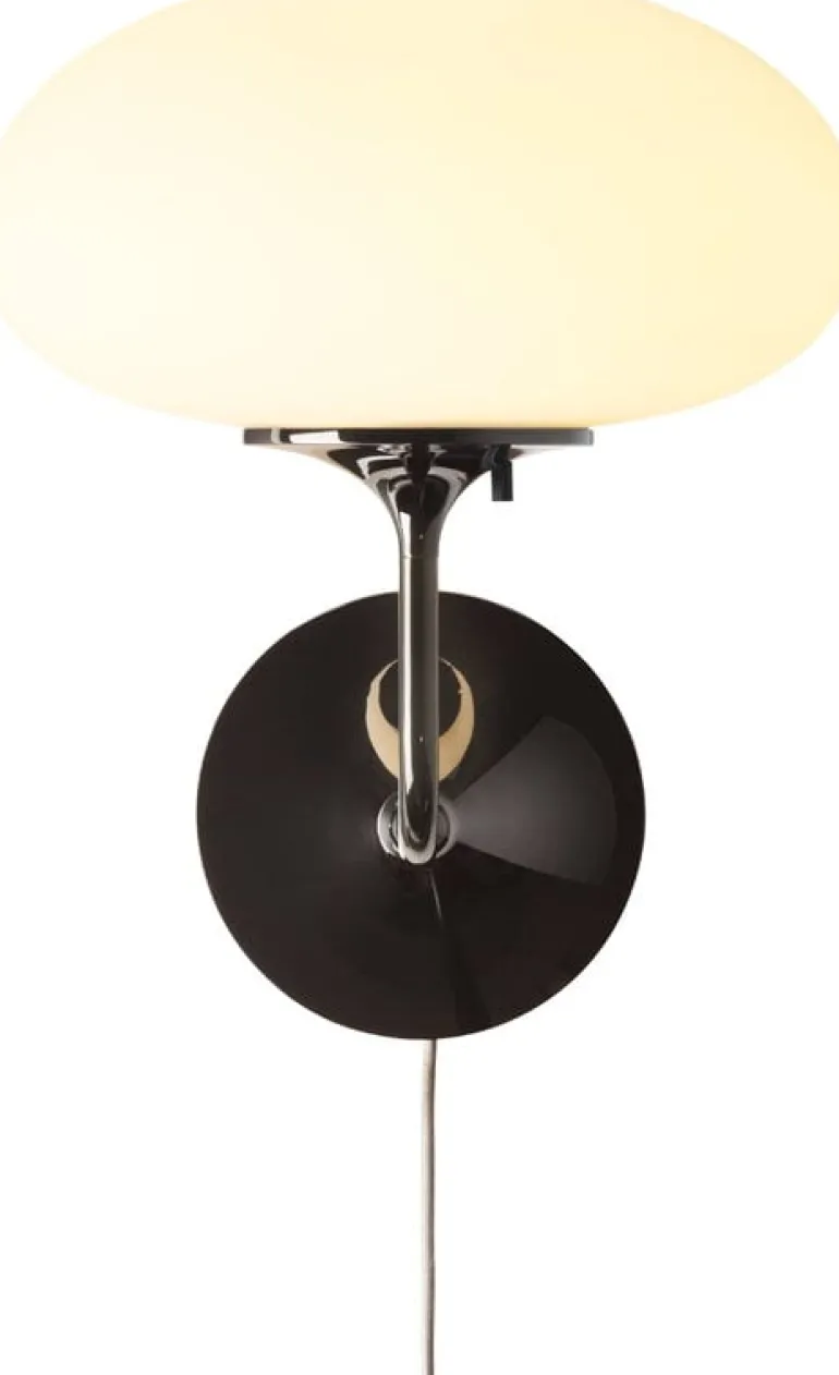 GUBI Stemlite wall lamp, black chrome