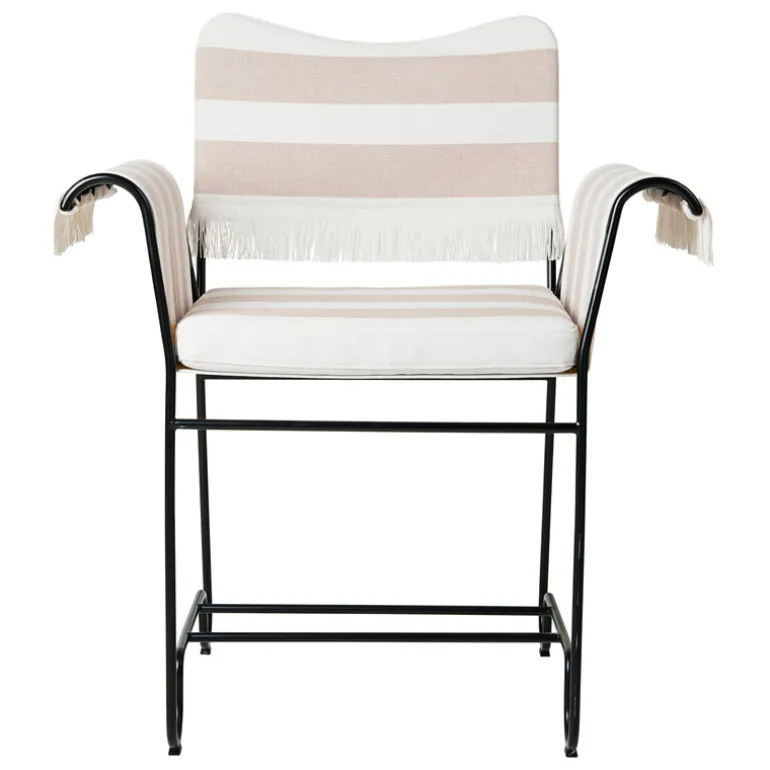 GUBI Tropique chair with fringes, classic black - Leslie Stripe 40