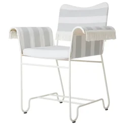 GUBI Tropique chair with fringes, classic white - Leslie Stripe 20